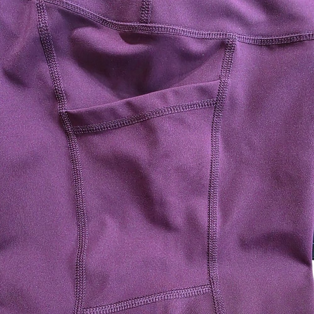 90 Degree By Reflex Leggings Women's Size S Side Pockets Full Length Purple - Picture 7 of 8